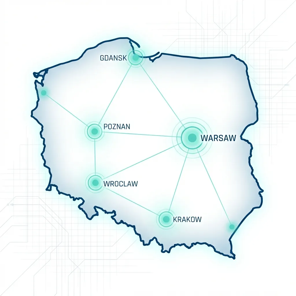 Mapa sieci pralni Nethoreca w Polsce